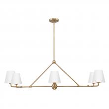 Crystorama XAV-B9306-VG-WH - Xavier 6 Light Vibrant Gold + White Linear Chandelier