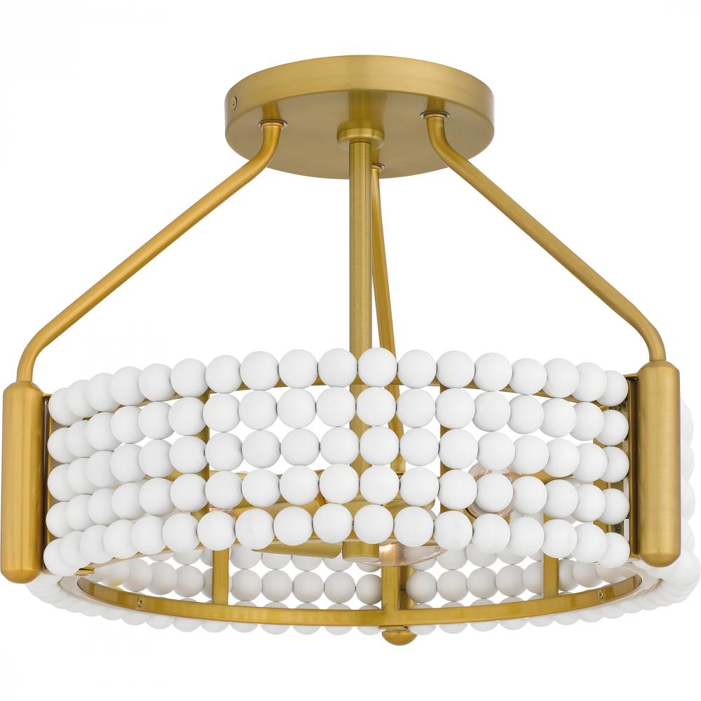 Molly 3-Light Brushed Gold Semi-Flush Mount