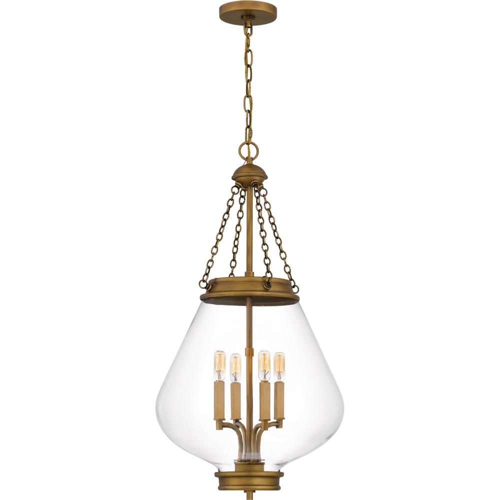 Wallace 4-Light Weathered Brass Pendant