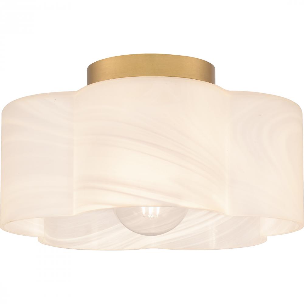 Lilly 1-Light Brushed Weathered Brass Semi-Flush Mount