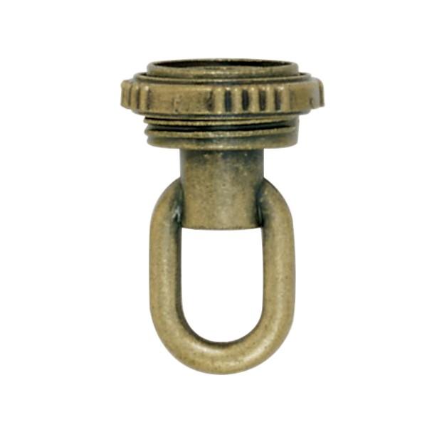 1/8 IP Screw Collar Loop With Ring; 1/8 IP; 25lbs Max; Antique Brass Finish