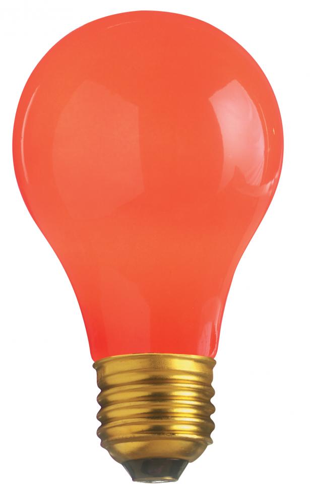 60 Watt A19 Incandescent; Ceramic Red; 2000 Average rated hours; Medium base; 130 Volt