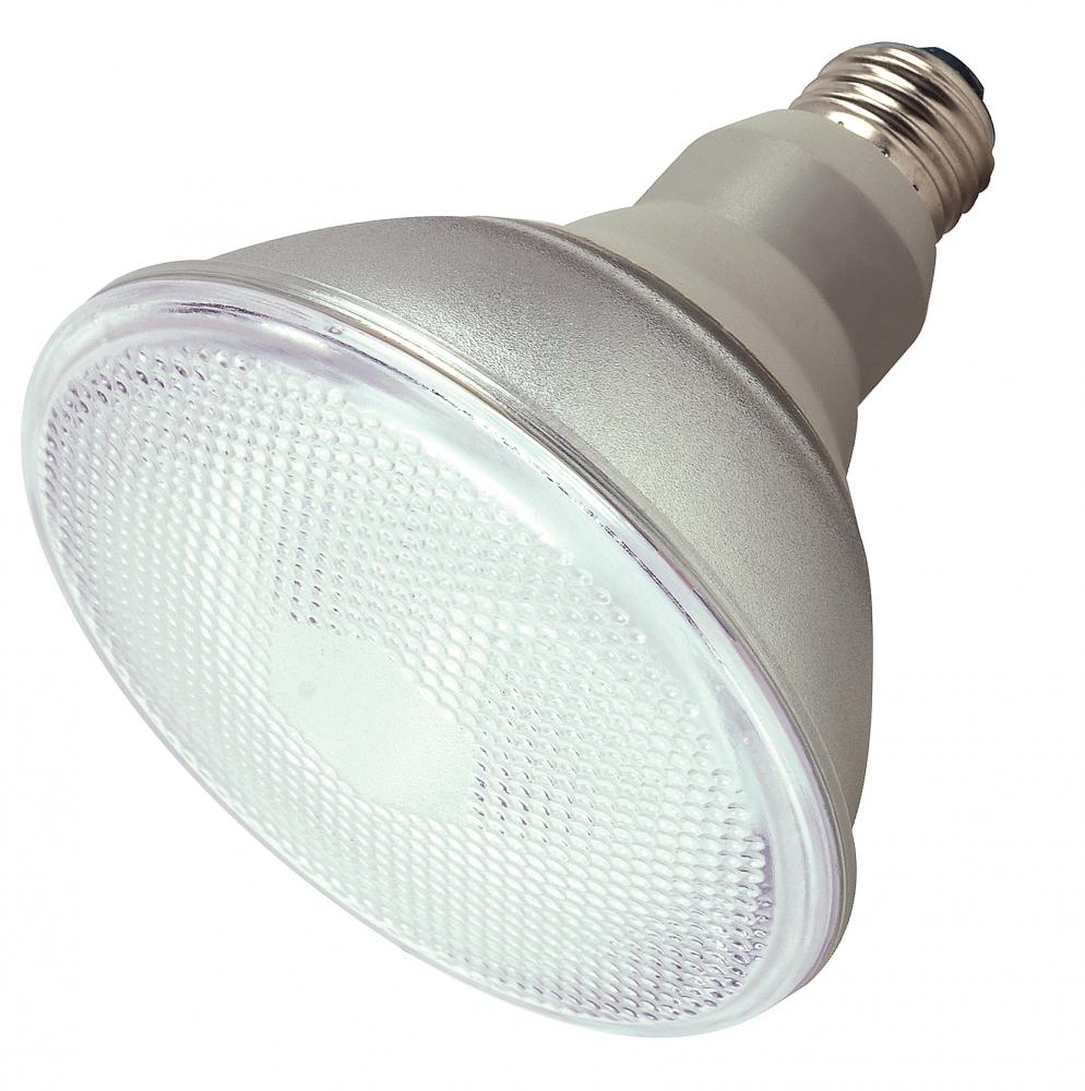 23 Watt; PAR38 Compact Fluorescent; 2700K; 82 CRI; Medium base; 230 Volt