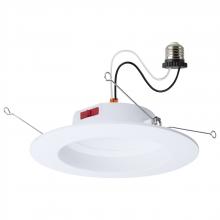 Satco Products Inc. S12602 - 8 Watt LED Downlight Retrofit; 5-6 Inch; CCT Selectable; Round; White Finish