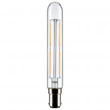 Satco Products Inc. S21375 - 4 Watt T6.5 LED; Clear; Double Contact Bayonet Base; 4000K; 400 Lumens; 120 Volt