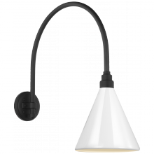 Visual Comfort & Co. Signature Collection TOB 2815MBK/S10-WHT - Academy 19.5" Arched Mack Barn Light