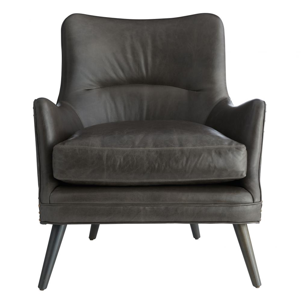 Seger Chair Graphite Leather Grey Ash