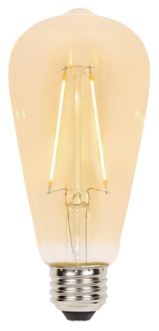 2-1/2W ST20 Filament LED Dimmable Amber 2200K E26 (Medium) Base, 120 Volt, Box