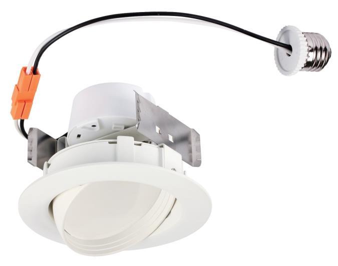 10W Sloped Recessed LED Downlight 4" Dimmable 3000K E26 (Medium) Base, 120 Volt, Box