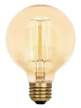 Westinghouse 0410800 - 60W G25 Incandescent Amber E26 (Medium) Base, 120 Volt, Card