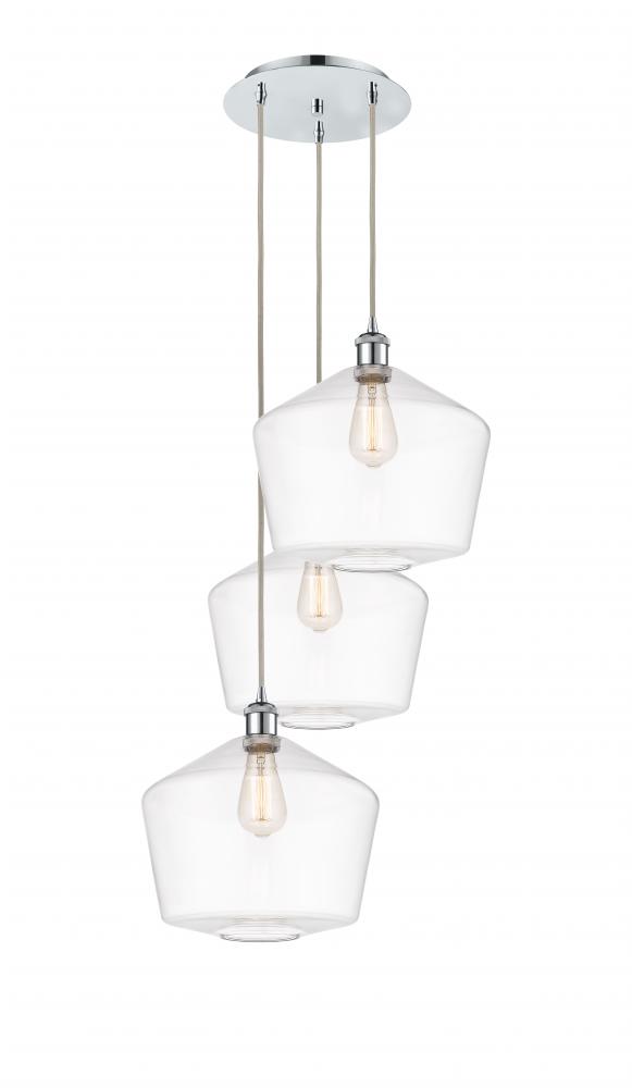 Cindyrella - 3 Light - 19 inch - Polished Chrome - Cord Hung - Multi Pendant