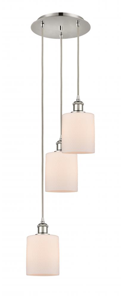 Cobbleskill - 3 Light - 12 inch - Polished Nickel - Cord Hung - Multi Pendant