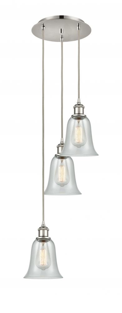 Hanover - 3 Light - 13 inch - Polished Nickel - Cord Hung - Multi Pendant