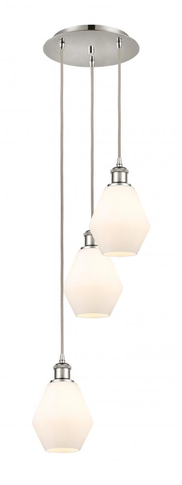 Cindyrella - 3 Light - 13 inch - Polished Nickel - Cord Hung - Multi Pendant