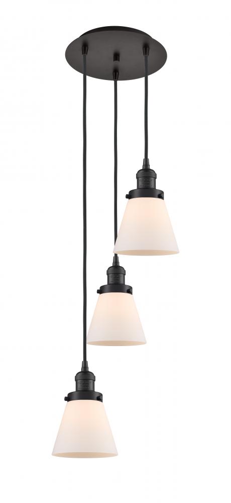 Cone - 3 Light - 13 inch - Oil Rubbed Bronze - Cord hung - Multi Pendant