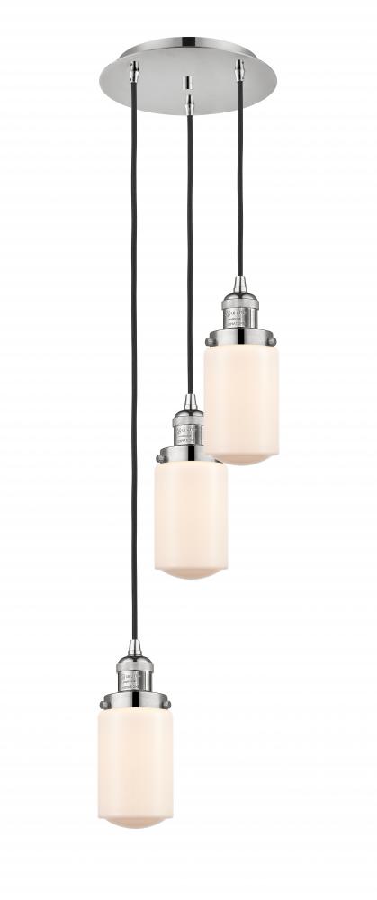 Dover - 3 Light - 11 inch - Polished Nickel - Cord hung - Multi Pendant