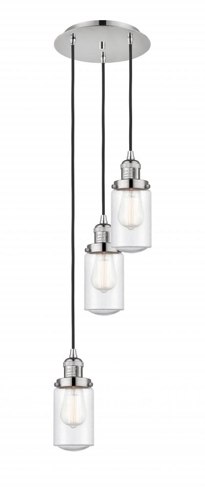 Dover - 3 Light - 11 inch - Polished Nickel - Cord hung - Multi Pendant
