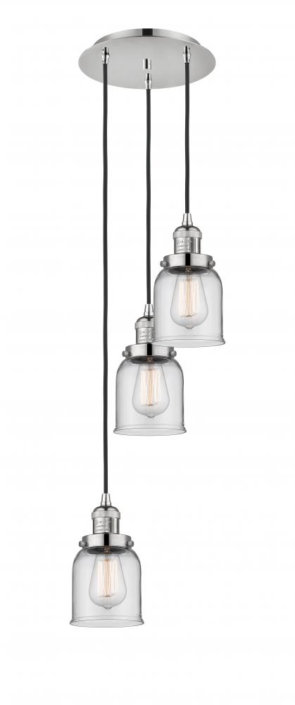 Cone - 3 Light - 12 inch - Polished Nickel - Cord hung - Multi Pendant