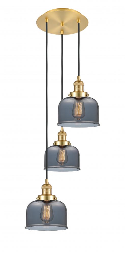 Cone - 3 Light - 14 inch - Satin Gold - Cord hung - Multi Pendant