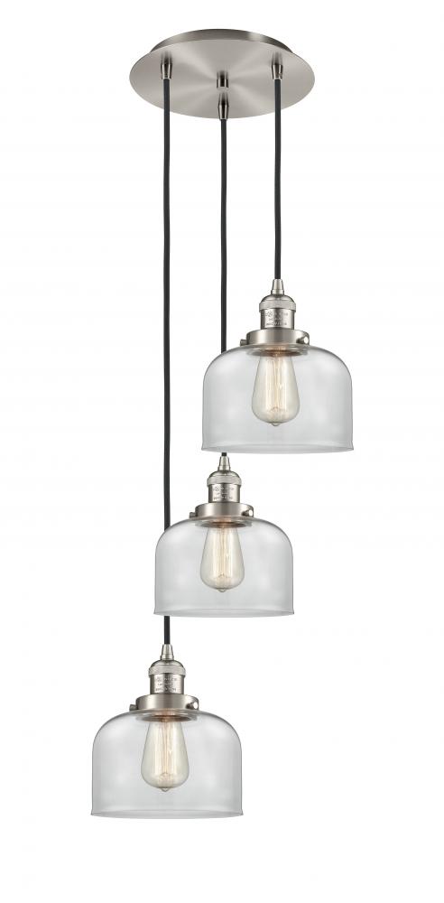 Cone - 3 Light - 14 inch - Brushed Satin Nickel - Cord hung - Multi Pendant