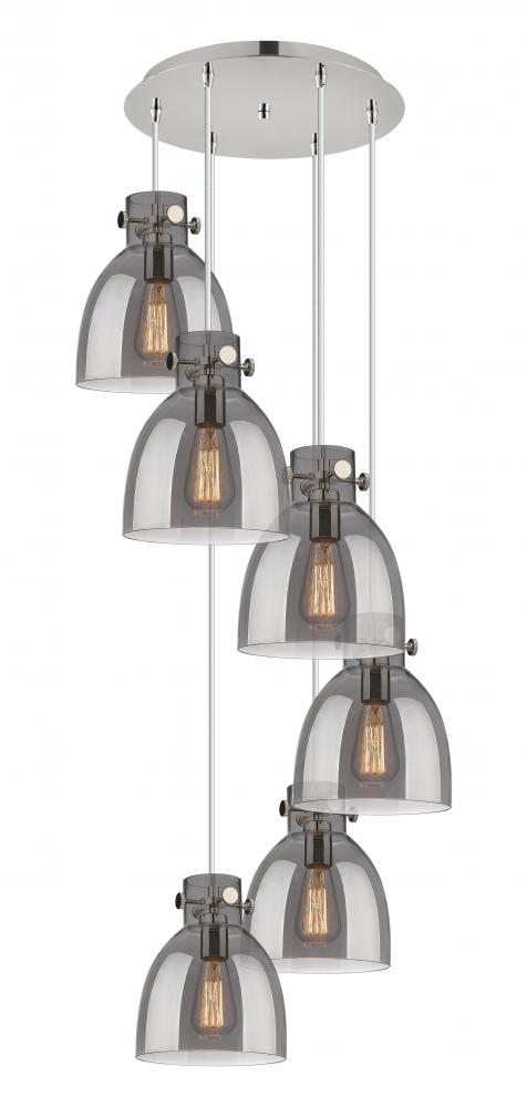 Newton Bell - 6 Light - 19 inch - Polished Nickel - Multi Pendant