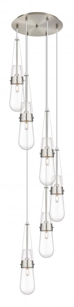 Milan - 6 Light - 15 inch - Brushed Satin Nickel - Multi Pendant