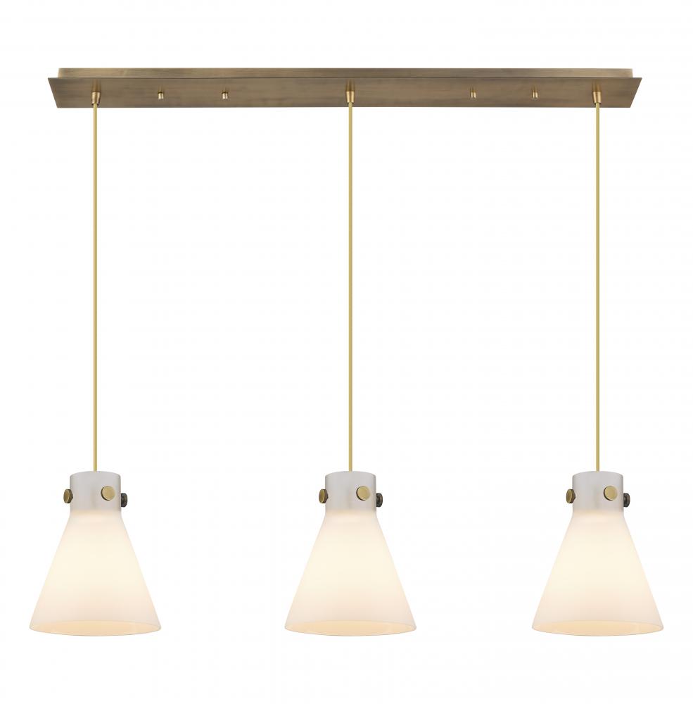 Newton Cone - 3 Light - 40 inch - Brushed Brass - Linear Pendant