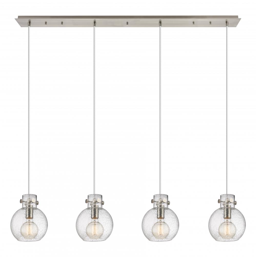 Newton Sphere - 4 Light - 52 inch - Brushed Satin Nickel - Cord hung - Linear Pendant