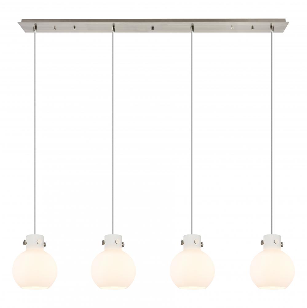 Newton Sphere - 4 Light - 52 inch - Brushed Satin Nickel - Cord hung - Linear Pendant