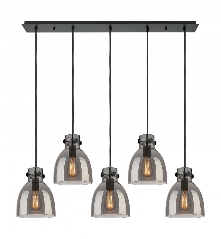 Newton Bell - 5 Light - 40 inch - Matte Black - Linear Pendant