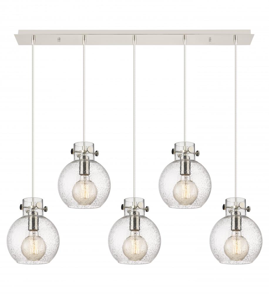 Newton Sphere - 5 Light - 40 inch - Polished Nickel - Cord hung - Linear Pendant