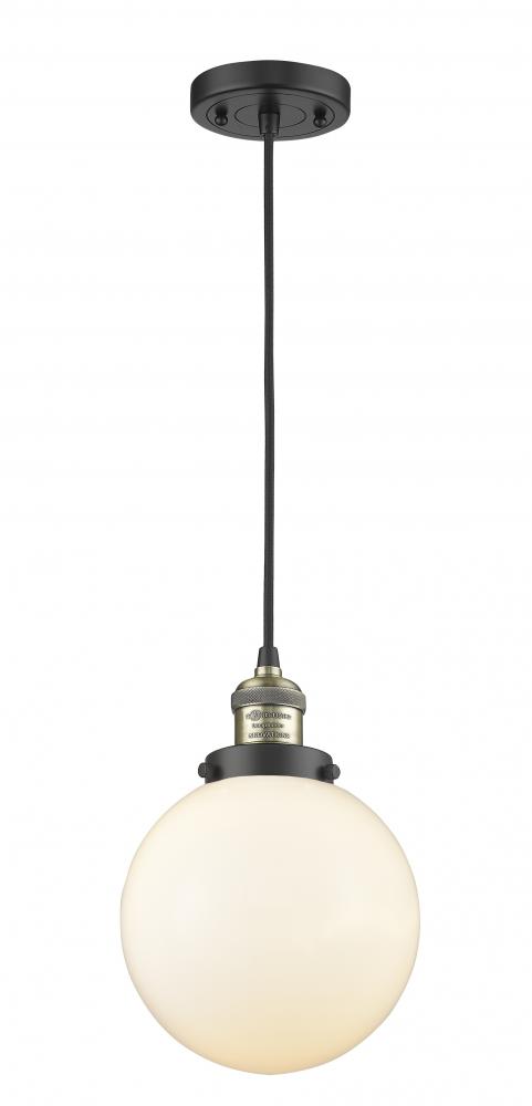 Beacon - 1 Light - 8 inch - Black Antique Brass - Cord hung - Mini Pendant