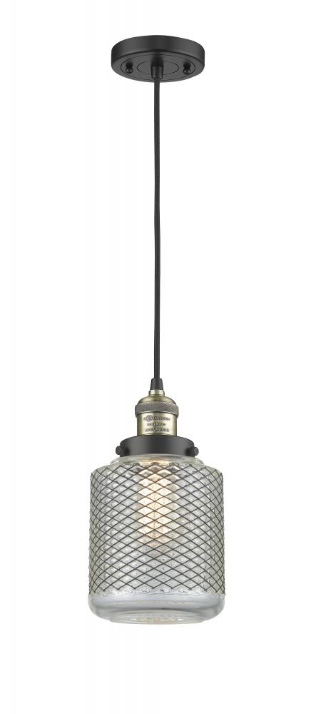 Stanton - 1 Light - 6 inch - Black Antique Brass - Cord hung - Mini Pendant