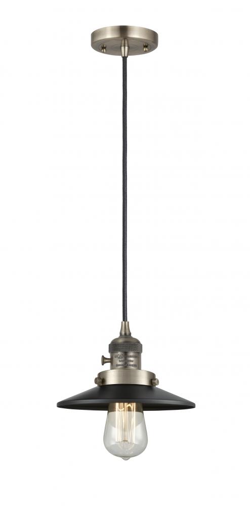 Railroad - 1 Light - 8 inch - Polished Chrome - Cord hung - Mini Pendant