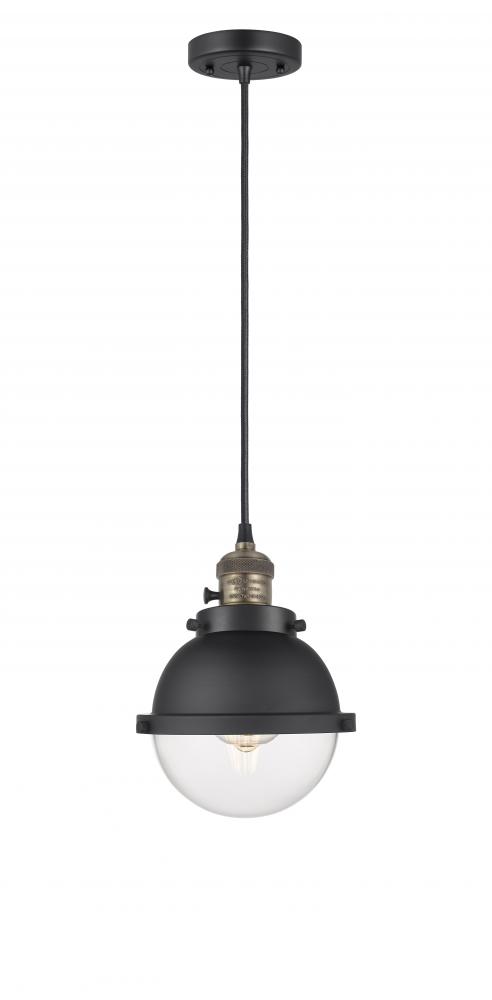 Hampden - 1 Light - 7 inch - Black Antique Brass - Cord hung - Mini Pendant