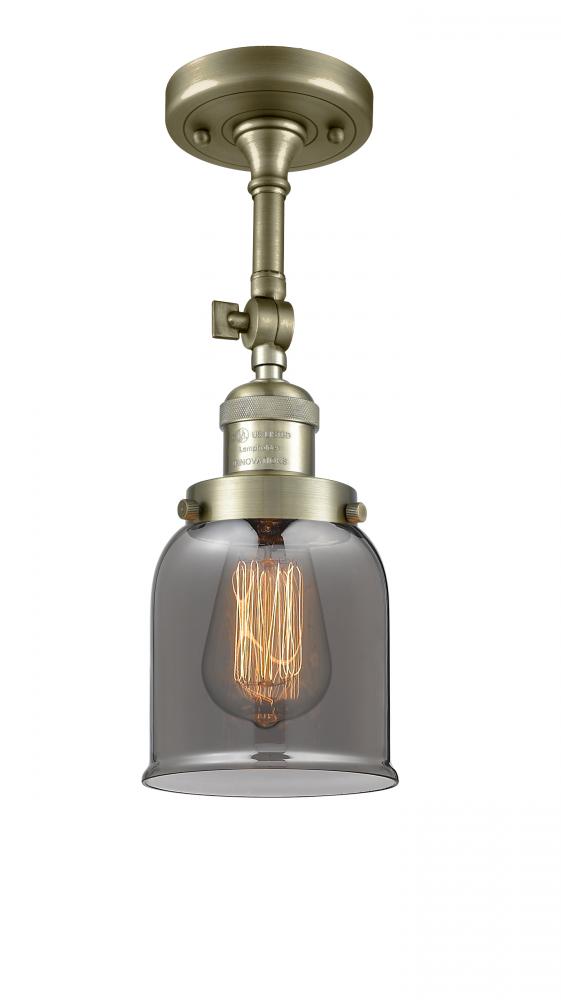 Bell - 1 Light - 5 inch - Antique Brass - Adjustable Semi-Flush Mount