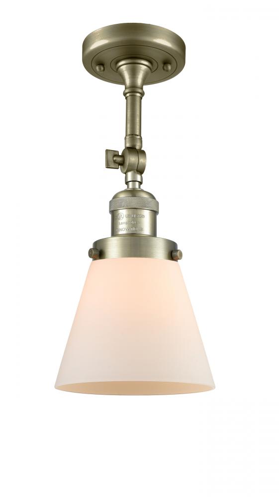 Cone - 1 Light - 6 inch - Antique Brass - Semi-Flush Mount