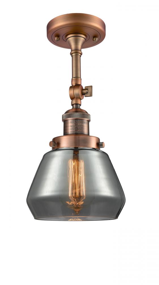Fulton - 1 Light - 7 inch - Antique Copper - Adjustable Semi-Flush Mount