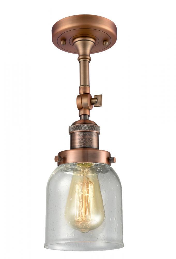 Bell - 1 Light - 5 inch - Antique Copper - Adjustable Semi-Flush Mount