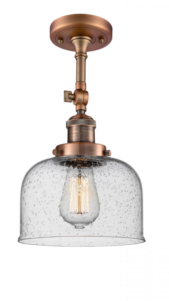 Bell - 1 Light - 8 inch - Antique Copper - Adjustable Semi-Flush Mount