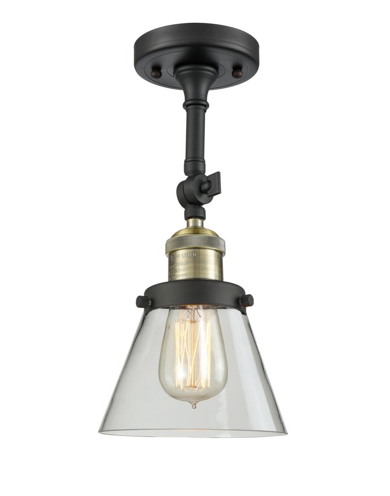 Cone - 1 Light - 6 inch - Black Antique Brass - Adjustable Semi-Flush Mount