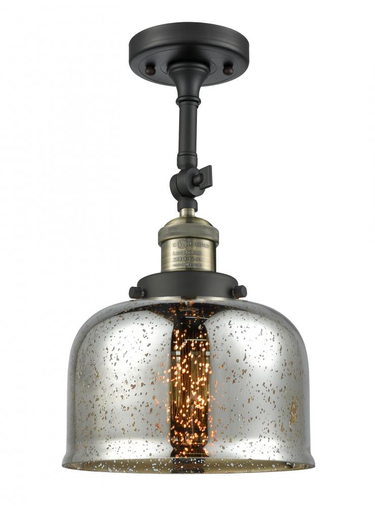 Bell - 1 Light - 8 inch - Black Antique Brass - Adjustable Semi-Flush Mount