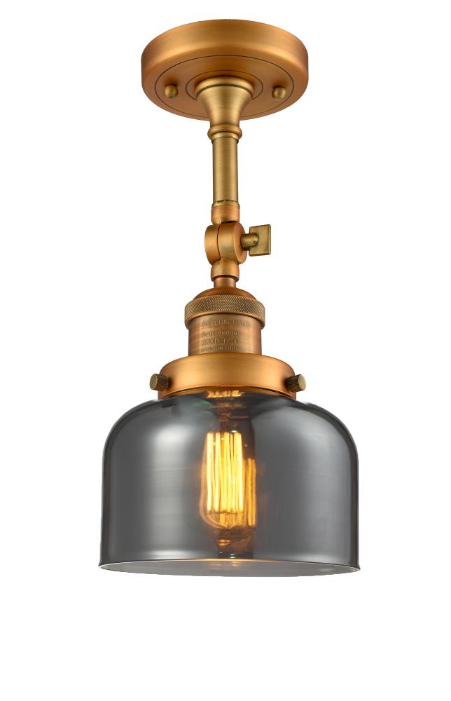 Bell - 1 Light - 8 inch - Brushed Brass - Adjustable Semi-Flush Mount