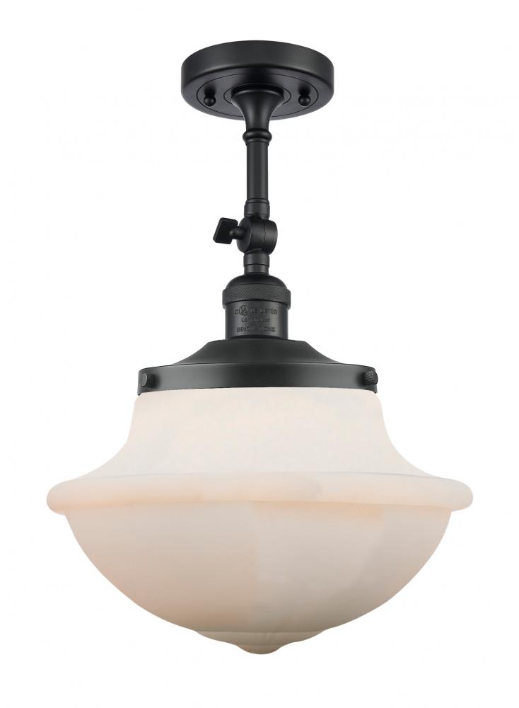 Oxford - 1 Light - 12 inch - Matte Black - Adjustable Semi-Flush Mount