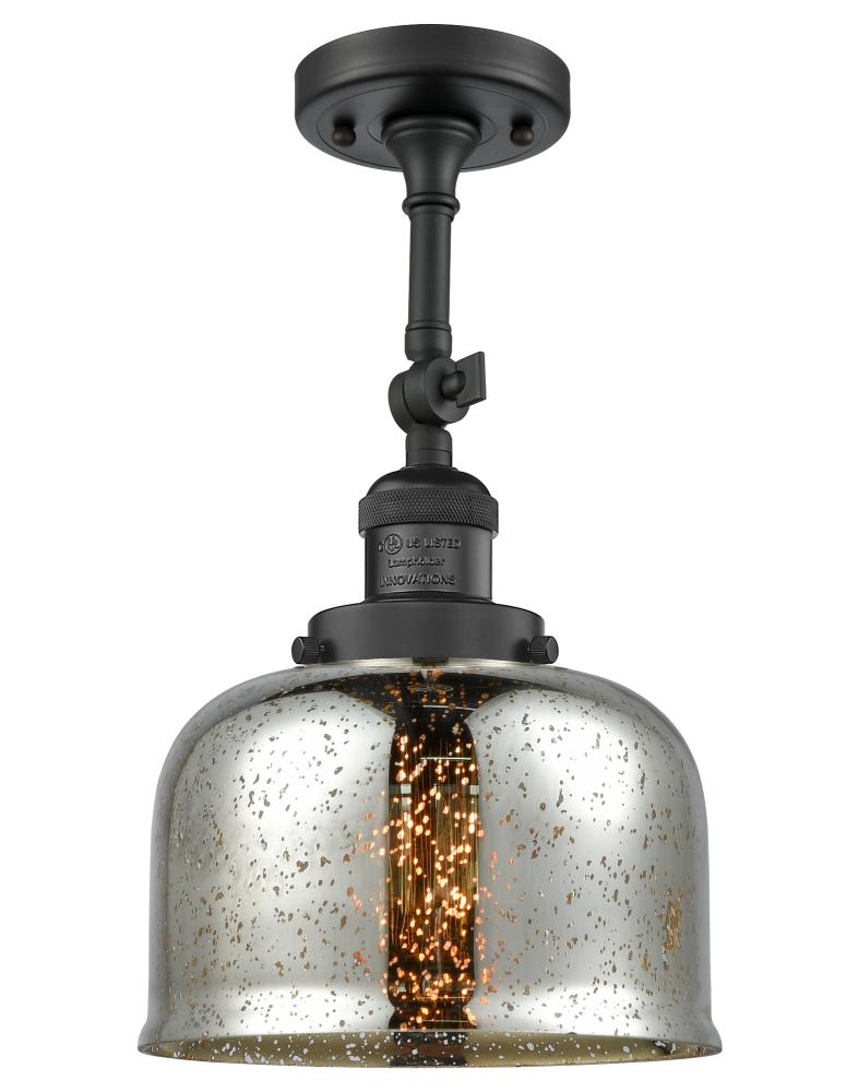 Bell - 1 Light - 8 inch - Matte Black - Adjustable Semi-Flush Mount