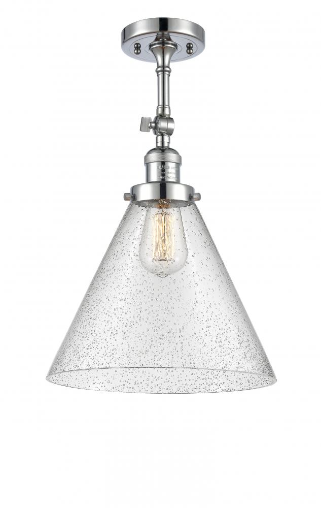 Cone - 1 Light - 12 inch - Polished Chrome - Adjustable Semi-Flush Mount