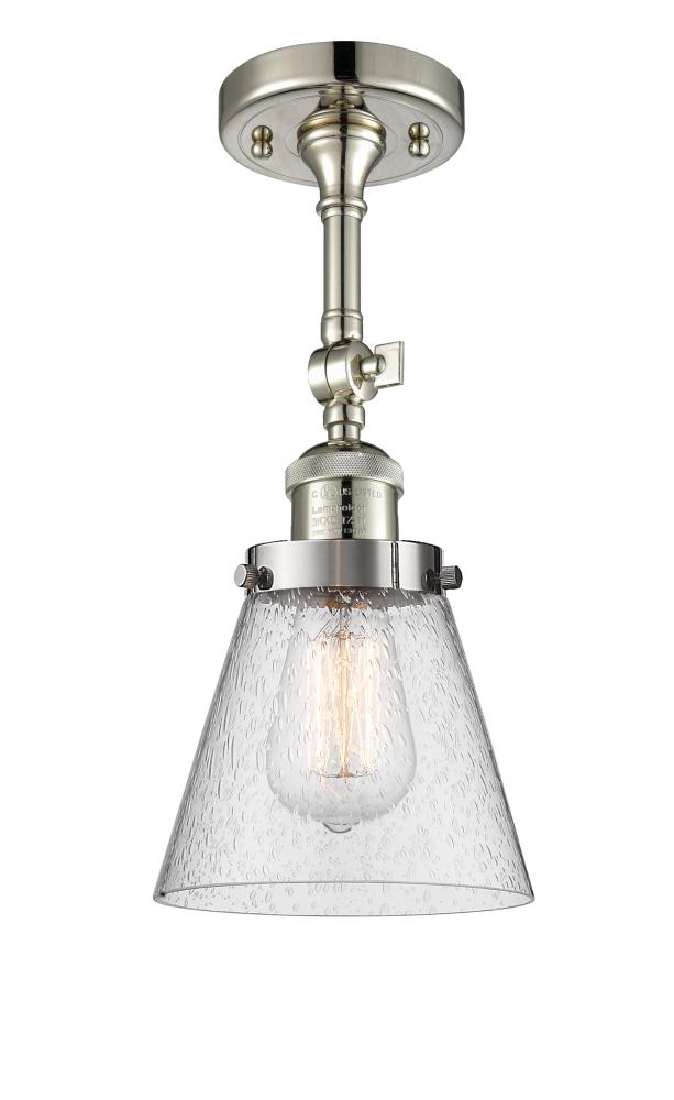 Cone - 1 Light - 6 inch - Polished Nickel - Adjustable Semi-Flush Mount