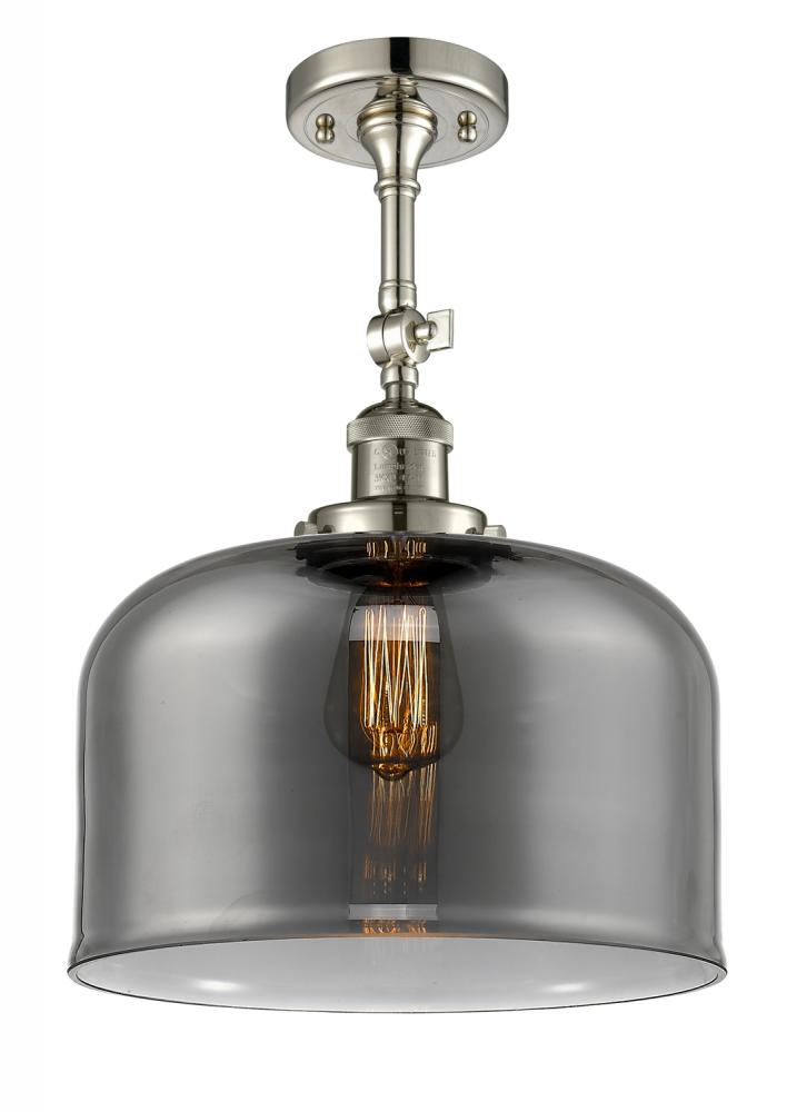 Bell - 1 Light - 12 inch - Polished Nickel - Adjustable Semi-Flush Mount