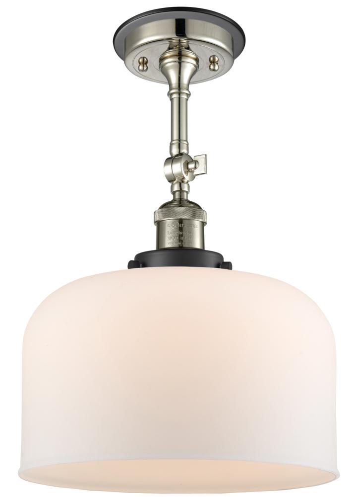 Bell - 1 Light - 12 inch - Polished Nickel - Semi-Flush Mount