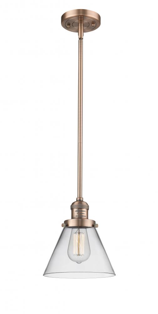 Cone - 1 Light - 8 inch - Antique Copper - Stem Hung - Mini Pendant